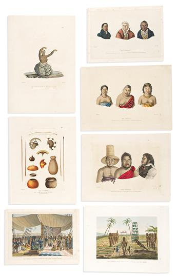 (HAWAII.) Group of 17 eighteenth and nineteenth century ethnographic plates.
